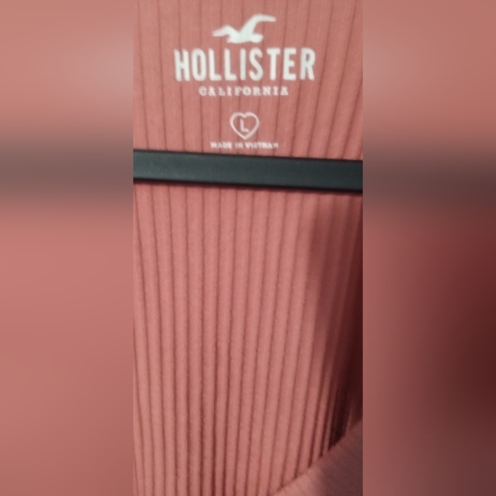 Hollister Coral Long Sleeve Tie Front Blouse - Picture 3 of 5